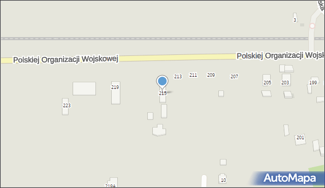 Sieradz, Polskiej Organizacji Wojskowej, 215, mapa Sieradz