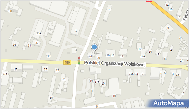 Sieradz, Polskiej Organizacji Wojskowej, 22, mapa Sieradz