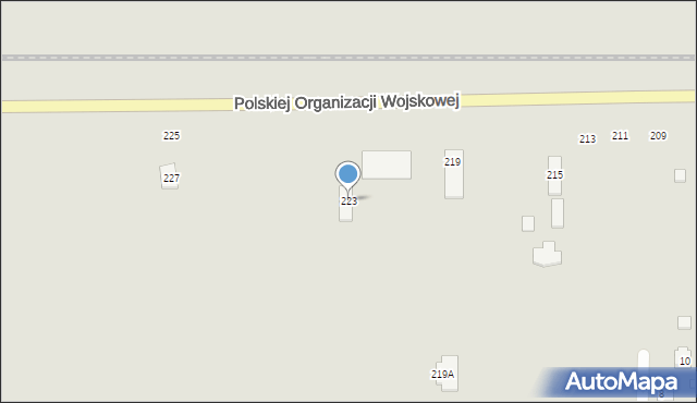 Sieradz, Polskiej Organizacji Wojskowej, 223, mapa Sieradz