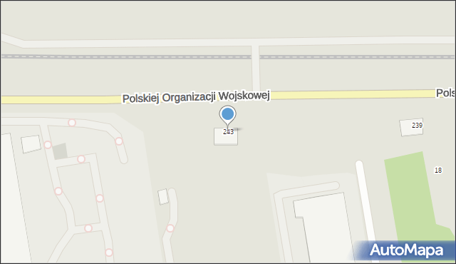 Sieradz, Polskiej Organizacji Wojskowej, 243, mapa Sieradz