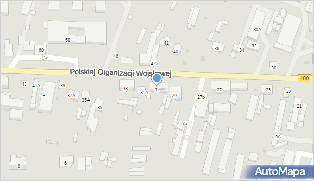 Sieradz, Polskiej Organizacji Wojskowej, 31, mapa Sieradz