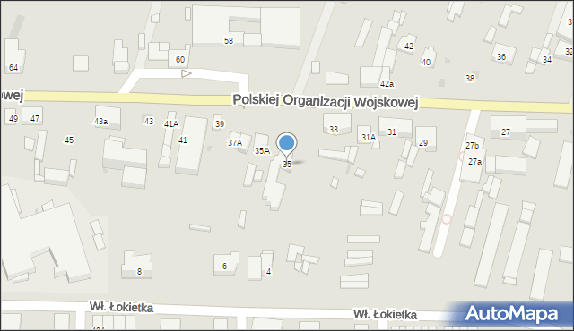 Sieradz, Polskiej Organizacji Wojskowej, 35, mapa Sieradz