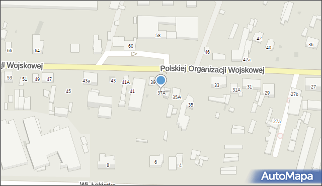 Sieradz, Polskiej Organizacji Wojskowej, 37A, mapa Sieradz