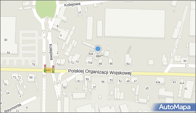 Sieradz, Polskiej Organizacji Wojskowej, 68A, mapa Sieradz