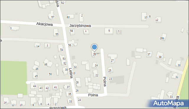 Sieraków, Polna, 26, mapa Sieraków