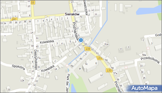 Sieraków, Poznańska, 5, mapa Sieraków