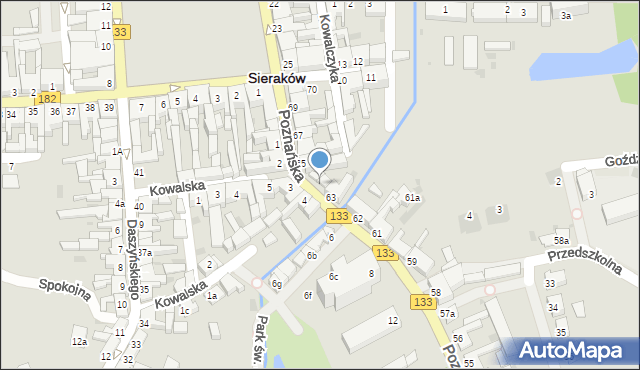 Sieraków, Poznańska, 64, mapa Sieraków