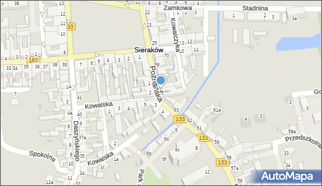 Sieraków, Poznańska, 65, mapa Sieraków