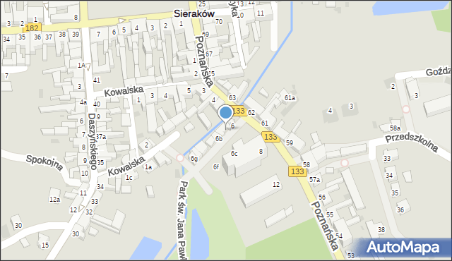 Sieraków, Poznańska, 6a, mapa Sieraków