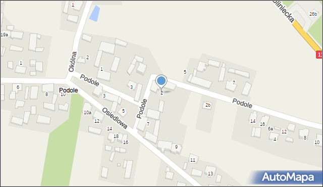 Sieraków Śląski, Podole, 2, mapa Sieraków Śląski