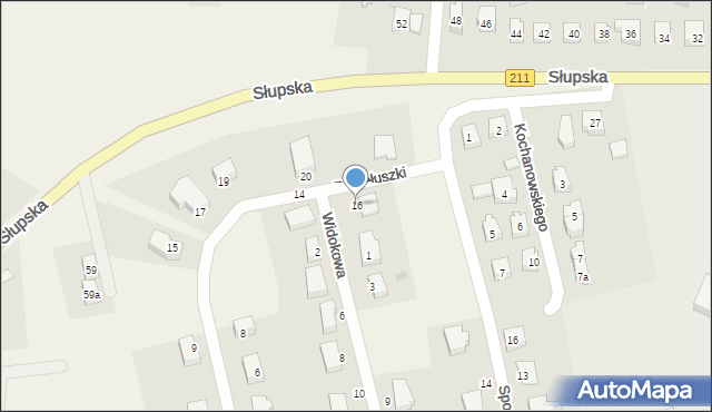 Sierakowice, Popiełuszki Jerzego, bł. ks., 16, mapa Sierakowice