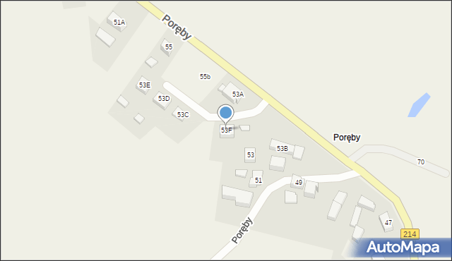 Sierakowice, Poręby, 53F, mapa Sierakowice