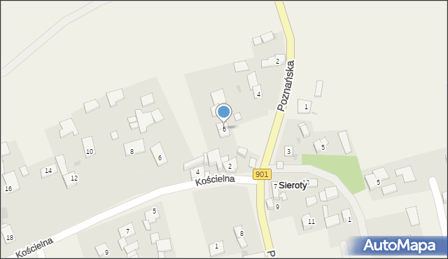 Sieroty, Poznańska, 6, mapa Sieroty