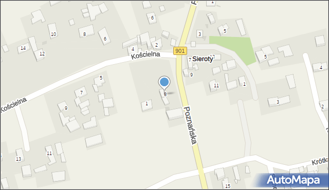 Sieroty, Poznańska, 8, mapa Sieroty