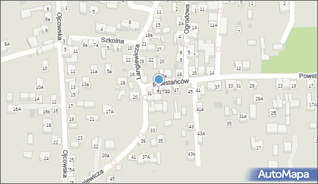 Skała, Powstańców, 51, mapa Skała