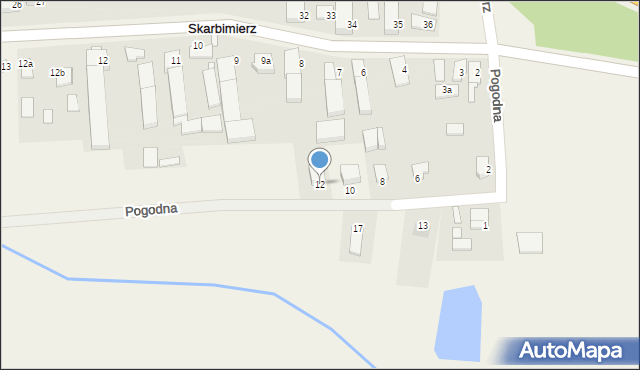 Skarbimierz, Pogodna, 12, mapa Skarbimierz