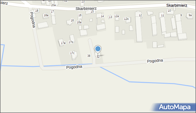 Skarbimierz, Pogodna, 32, mapa Skarbimierz