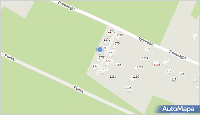 Skarżysko-Kamienna, Ponurego, 127G, mapa Skarżysko-Kamienna