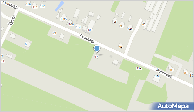 Skarżysko-Kamienna, Ponurego, 19, mapa Skarżysko-Kamienna