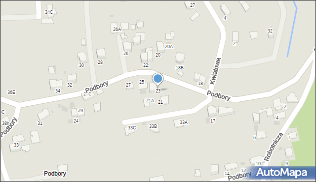 Skawina, Podbory, 23, mapa Skawina