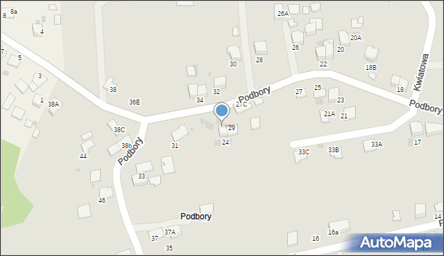 Skawina, Podbory, 29A, mapa Skawina