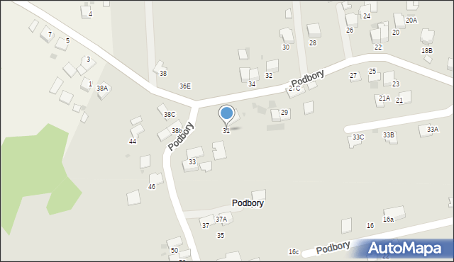 Skawina, Podbory, 31, mapa Skawina