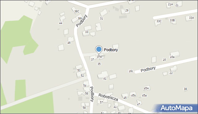 Skawina, Podbory, 37A, mapa Skawina