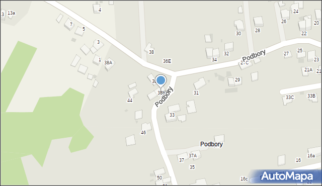 Skawina, Podbory, 38b, mapa Skawina