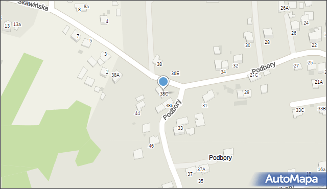 Skawina, Podbory, 38C, mapa Skawina