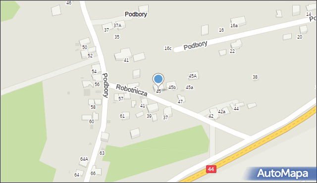 Skawina, Podbory, 45, mapa Skawina