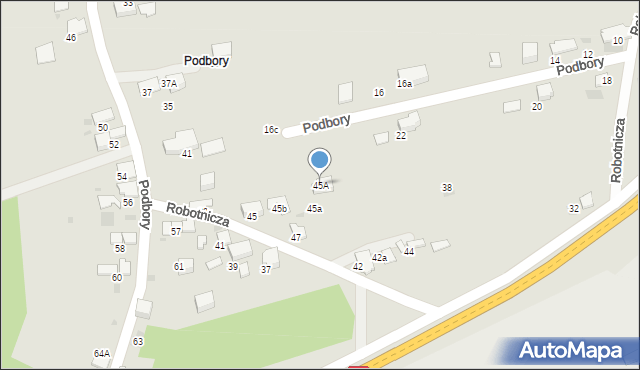 Skawina, Podbory, 45A, mapa Skawina