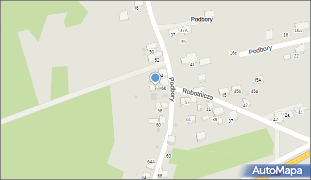 Skawina, Podbory, 56A, mapa Skawina