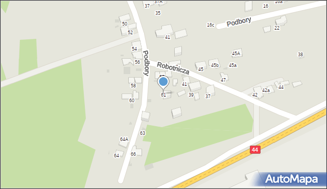 Skawina, Podbory, 61, mapa Skawina