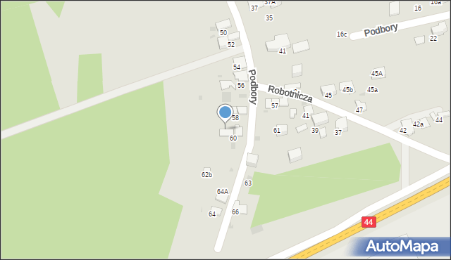 Skawina, Podbory, 62, mapa Skawina