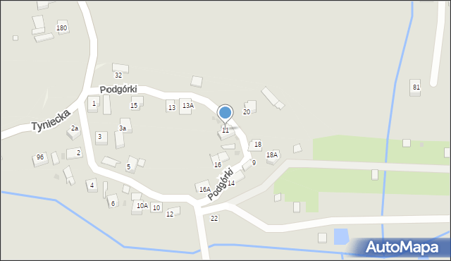 Skawina, Podgórki, 11, mapa Skawina