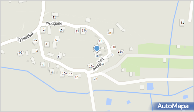 Skawina, Podgórki, 16, mapa Skawina