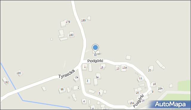 Skawina, Podgórki, 32, mapa Skawina