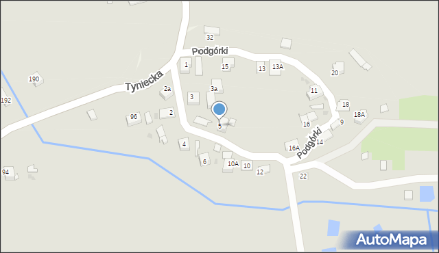 Skawina, Podgórki, 5, mapa Skawina