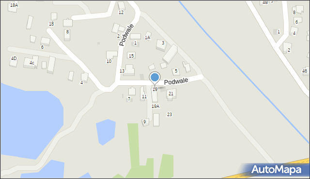 Skawina, Podwale, 19, mapa Skawina