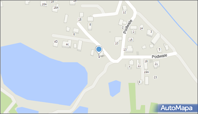 Skawina, Podwale, 4, mapa Skawina