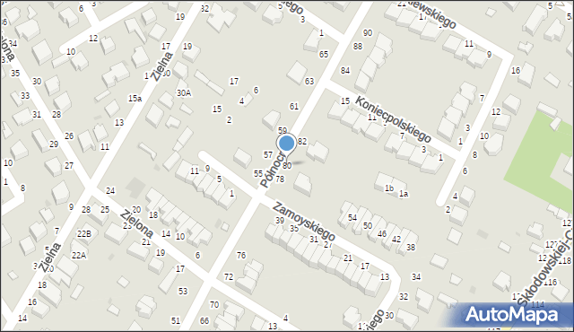 Skierniewice, Północna, 80, mapa Skierniewic