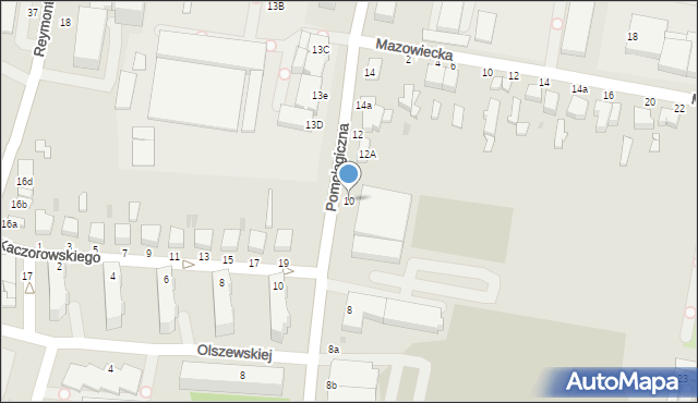 Skierniewice, Pomologiczna, 10, mapa Skierniewic