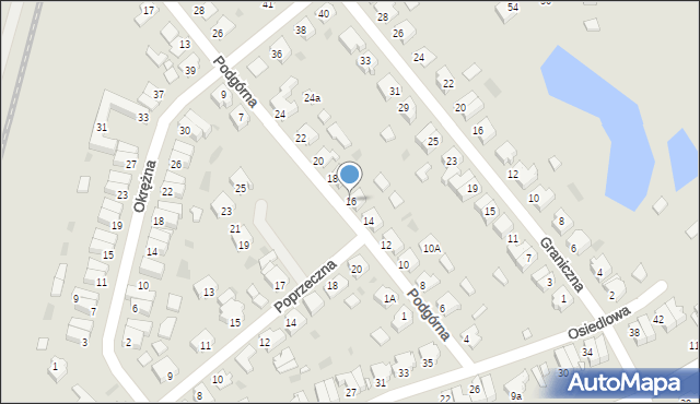 Skoki, Podgórna, 16, mapa Skoki