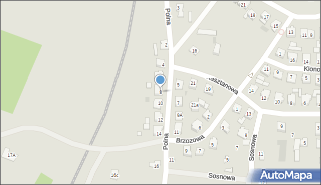 Skoki, Polna, 8, mapa Skoki