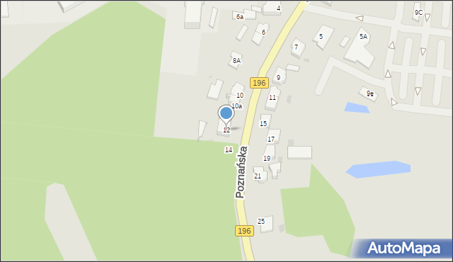 Skoki, Poznańska, 12, mapa Skoki