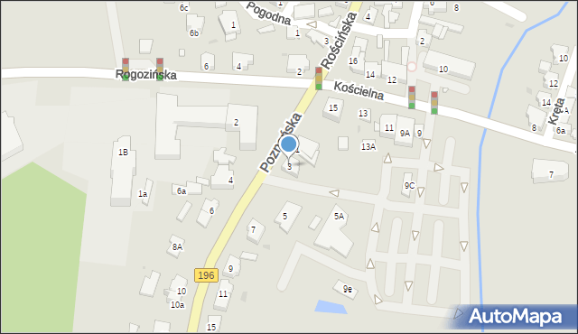Skoki, Poznańska, 3, mapa Skoki