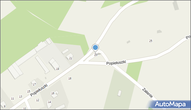 Skopanie, Popiełuszki Jerzego, bł. ks., 23, mapa Skopanie