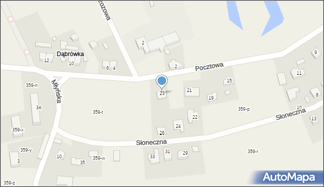 Skórka, Pocztowa, 23, mapa Skórka