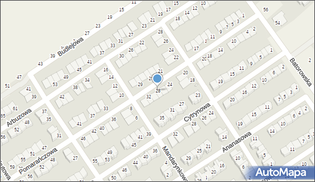 Skórzewo, Pomarańczowa, 28, mapa Skórzewo