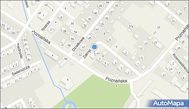 Skórzewo, Poznańska, 1, mapa Skórzewo